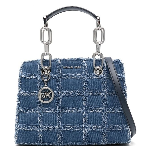 NWT Michael Kors Small Cynthia Denim  Satchel/Crossbody Bag - Picture 1 of 10